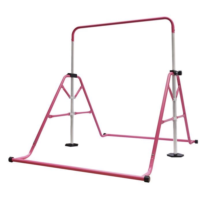 Barre De Gymnastique DREAMADE Pour Enfants – Hauteur Réglable 91-150 Cm, Double Verrouillage, Charge 100 Kg