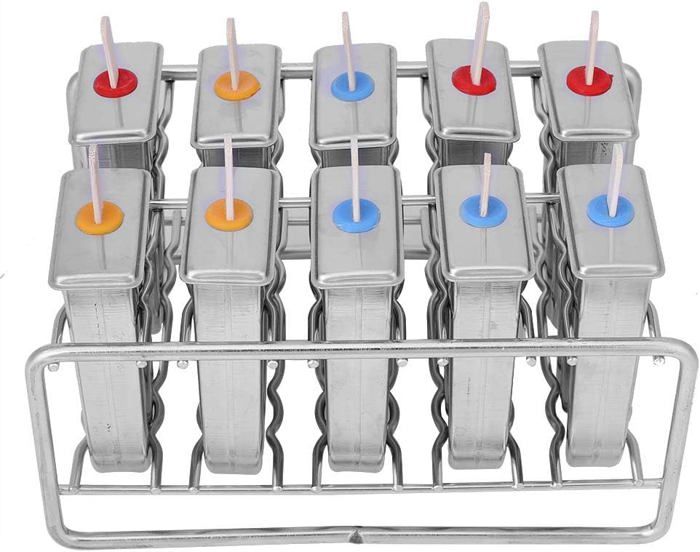 Moules à Glace En Acier Inoxydable UPKOCH Avec Couvercle - Réutilisables Pour Glaces, Fruits Et Desserts DIY