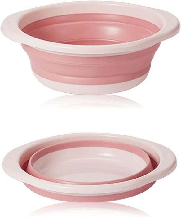 Bassine Retractable Bol Pliable Portable Peu encombrant pour Laver Les légumes la Vaisselle sous-vêtement (Rose)