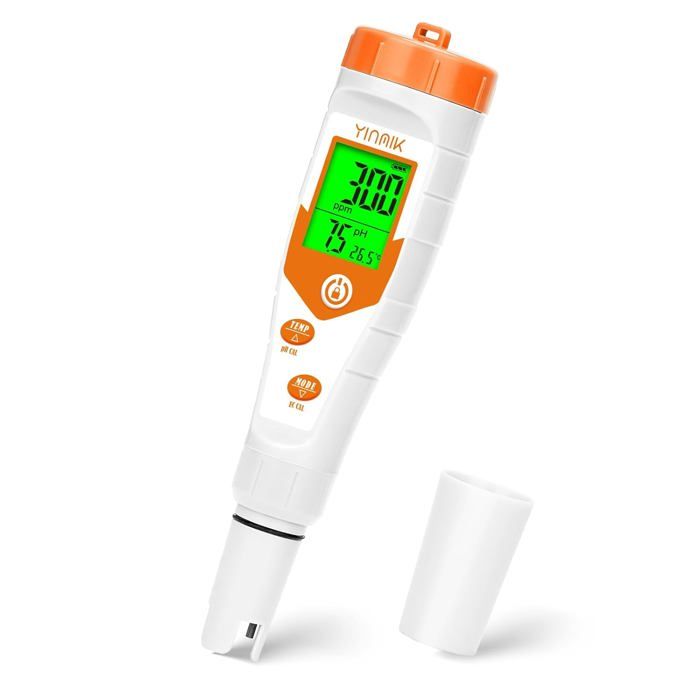 Testeur électronique Piscine 7 En 1 - PH, Sel, Chlore, TDS, EC, Température - Pour Piscine Au Sel, Spa, Aquarium