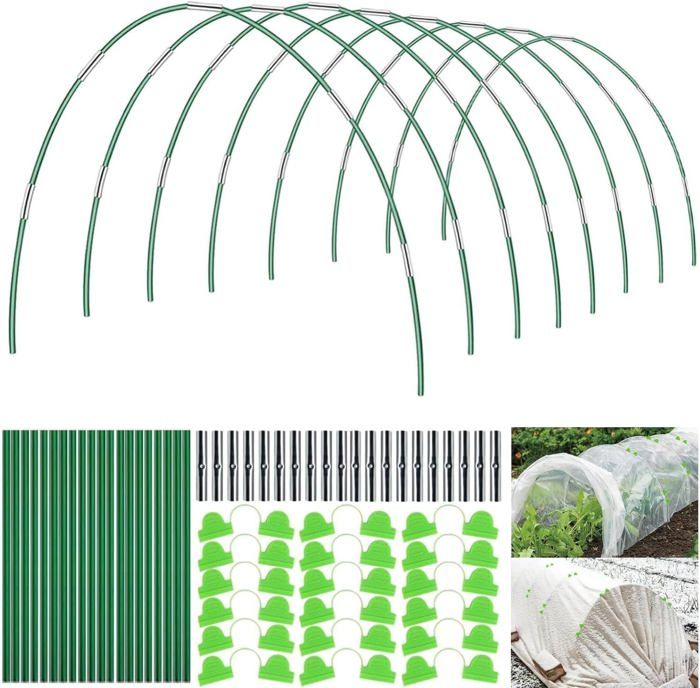 Kit Arceaux Pour Serre Tunnel Garden - Fibre De Verre, 18 Cerceaux + Accessoires Pour Jardin