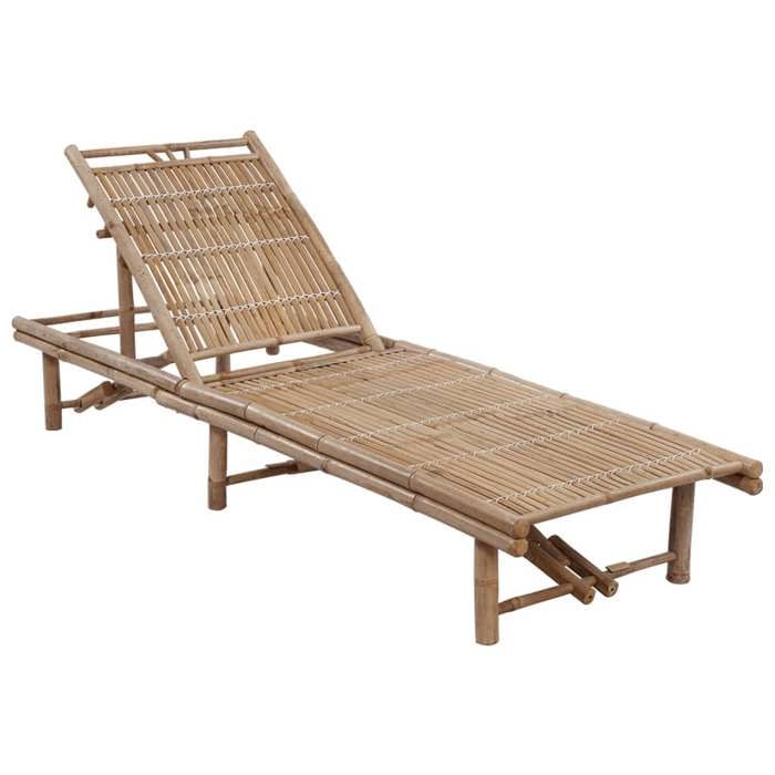 MGH - NEUF Chaise longue/transat - avec coussin - Bambou CC1250