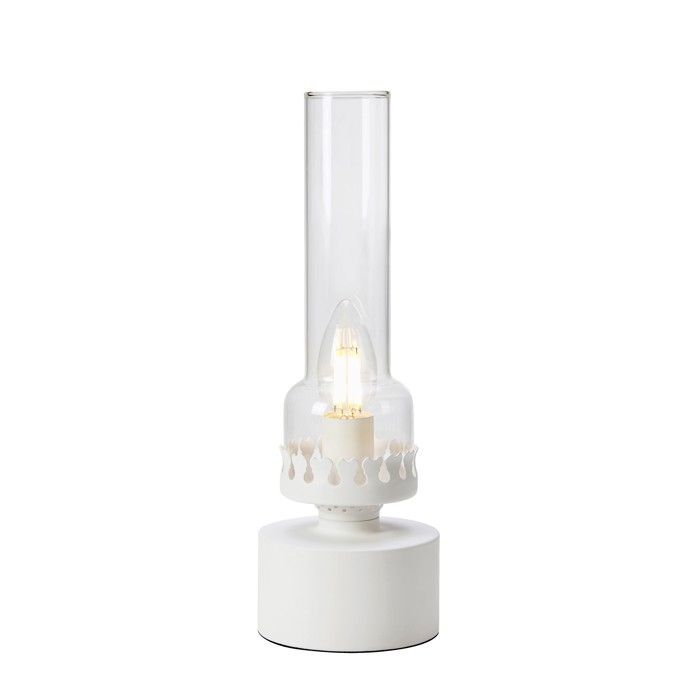 Lampe de table lanterne E14 Max 40W 31 cm blanc mat - Markslöjd - Kandella