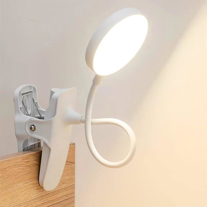 ®RisingFF Lampe de bureau portable à pince fixation murale 3 couleurs idéale pour lire des livres