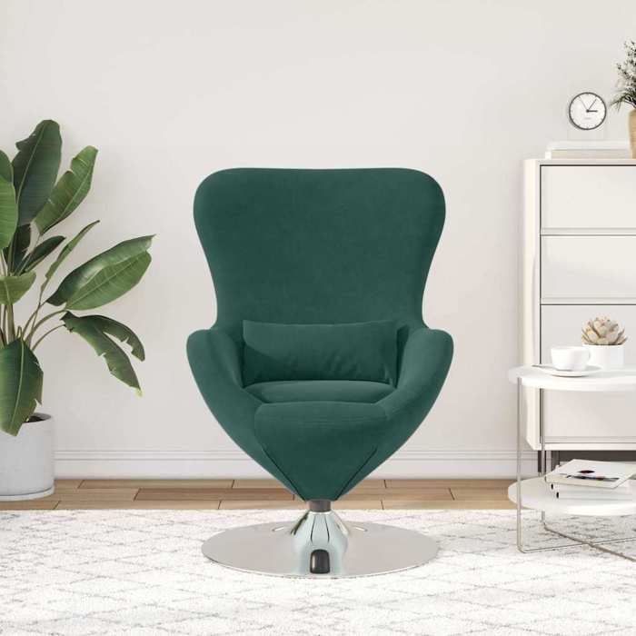 CLARENCE® Fauteuil simple - Chaise-Canapé - pour salon/chambre/bureau - Vert foncé 63x73x90 cm Velours LV5320