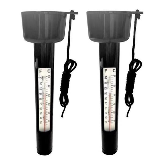 Lot De 2 Thermomètres Flottants Incassables Piscine - Grenouille & Requin Avec Corde