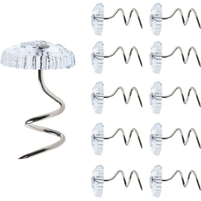 50 Épingles Torsadées Transparentes Fixation Housse Canapé Couette Drap Spirale