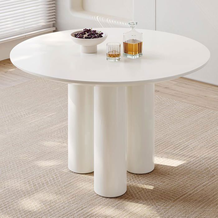 Table Ronde 112cm Table basse décontractée 112cm pour 2 - 4 personnes, table à manger ...