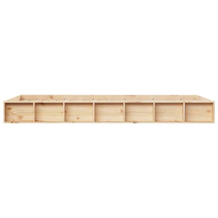 BURKE* Lit simple 90x190 cm Structure de lit classique sans matelas bois massif- LL7218