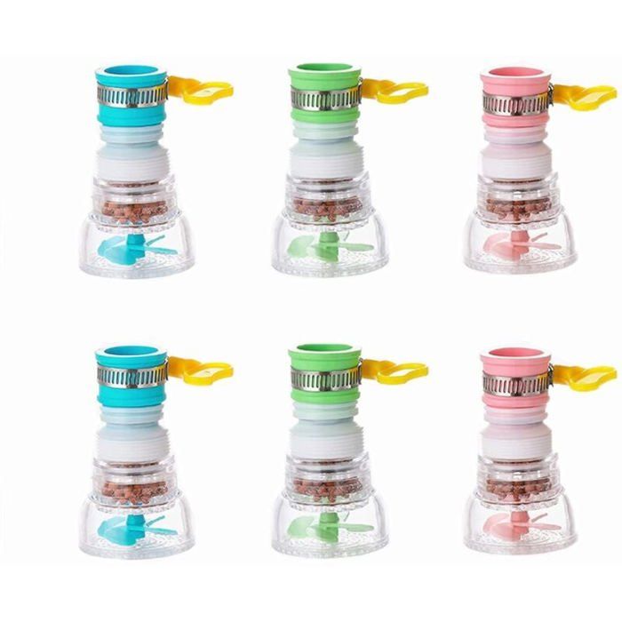 Mini filtre à eau pour robinet - MICH - 6 pièces - Filtration minérale active - Adapté aux robinets pliants