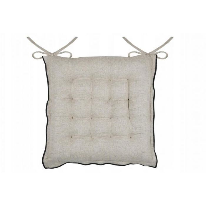 Coussin de chaise matelassé ALINE 38 x 38 cm beige - Galette pour chaises de jardin