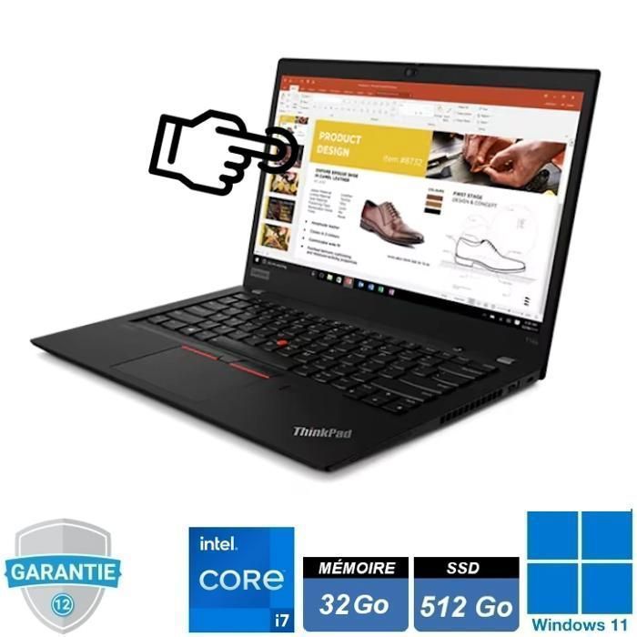 Pc portable - Lenovo Thinkpad T14s Gen2 - 14 Full HD  - i7-1185G7 - RAM 32Go - SSD512Go - Windows 11 Pro  -  reconditionné disponible sur Cdiscount Seconde Vie