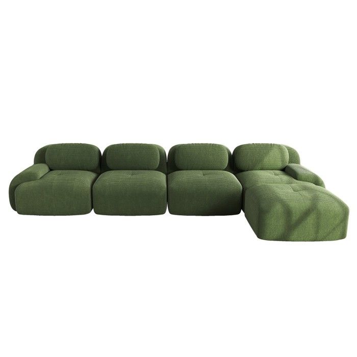 Canapé dangle 4 places méridienne revêtement 32D élastique antidérapant accoudoirs larges sans assemblage salon Vert 388x178x75cm Canapé dangle 4 places méridienne revêtement 32D élastique antidérapant accoudoirs larges sans assemblage salon Vert 388x178x75cm