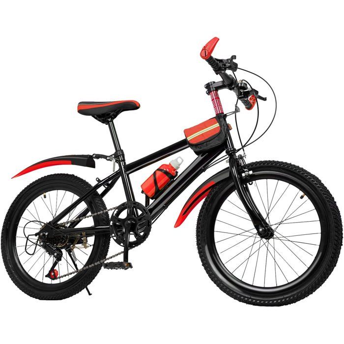 Vélo 20 poucespour enfantvélo décolier6 vitessesVTT vertvélo pour garçonfilleVTTrouge