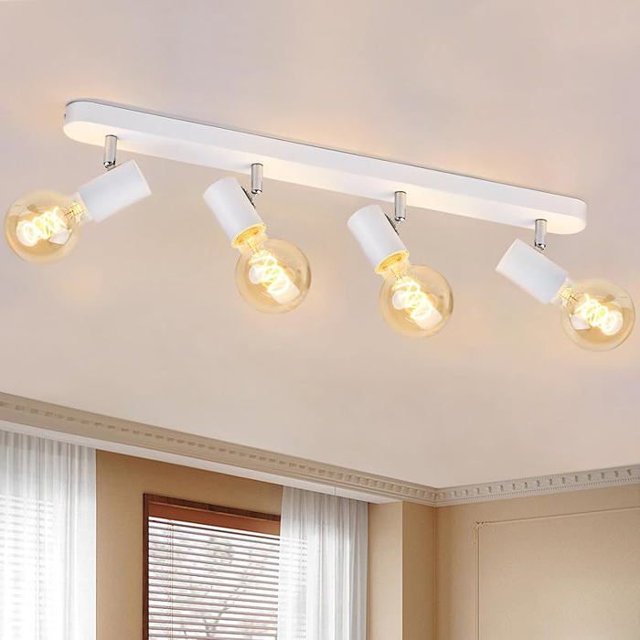 Pfonnier/Applique MuralePfonnier 4 Spots Orientables et PivotantDouilles E27Ampoules non Bnc Mat 4 Spots