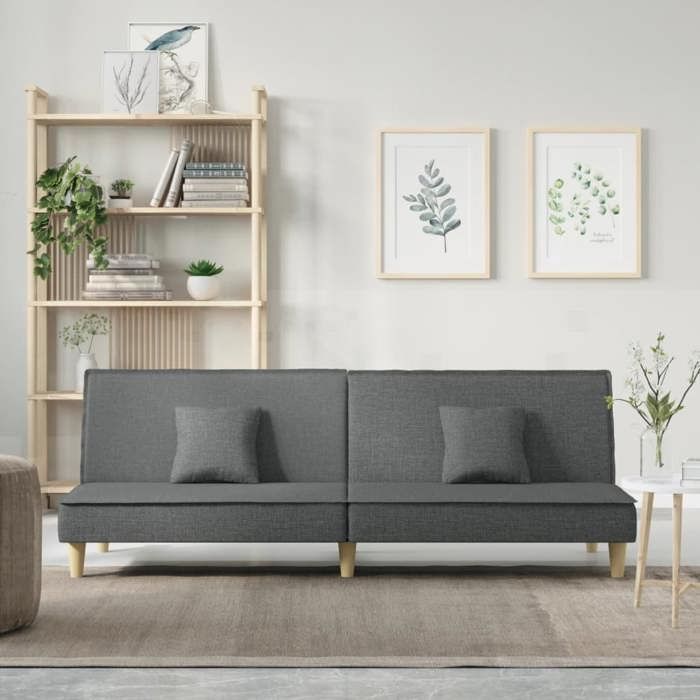 Sofa intérieure moderne vidaXL Canapé-lit gris foncé tissu(229）