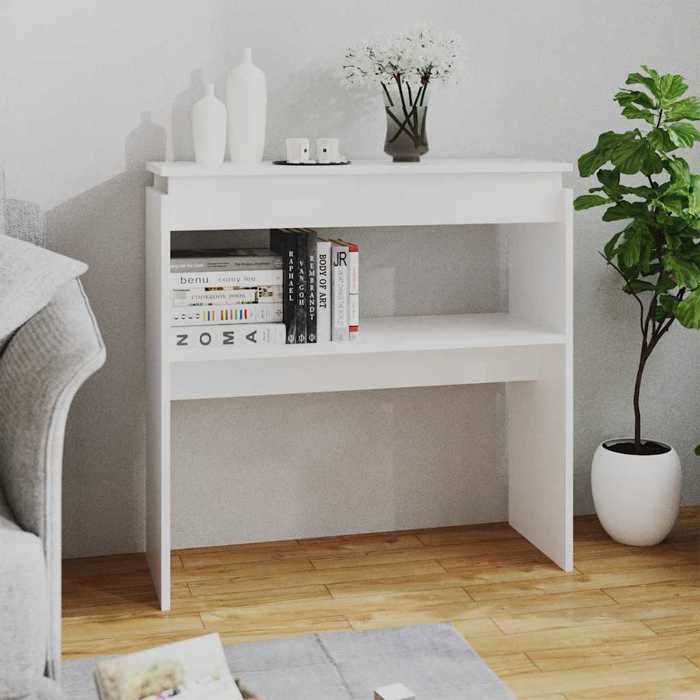 Console Meuble - vidaxl - Table d’Entrée (1 pc) - bois dingénierie - blanc - 80 x 30 x 80 cm@scg79p