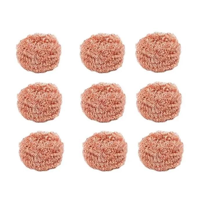 Eponge Cuivre 9 Pcs Gratounette Cuivre Eponge cuivre Vaisselle grattoir cuivre Parfaites Nettoyer Scories Outils Nettoyage Cuisine