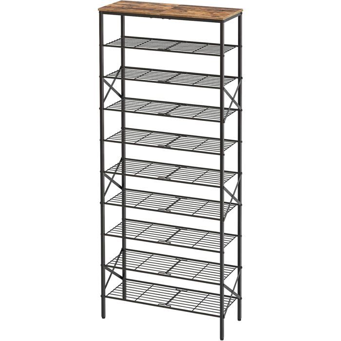 Étagère à Chaussures à 10 Niveaux Porte-Chaussures à Grande capacité Range-Chaussures d’Entrée Convient à 40 Paires pour entrée