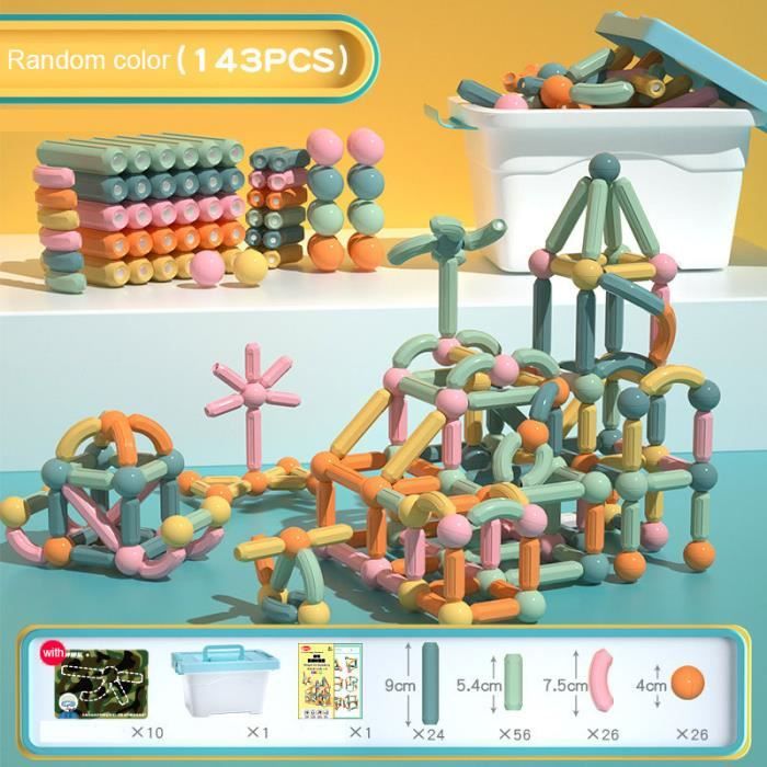 Jouets de blocs de construction magnétiques Boules magnétiques tiges ensemble enfants blocs de Jouets de blocs de construction magnétiques Boules magnétiques tiges ensemble enfants blocs de
