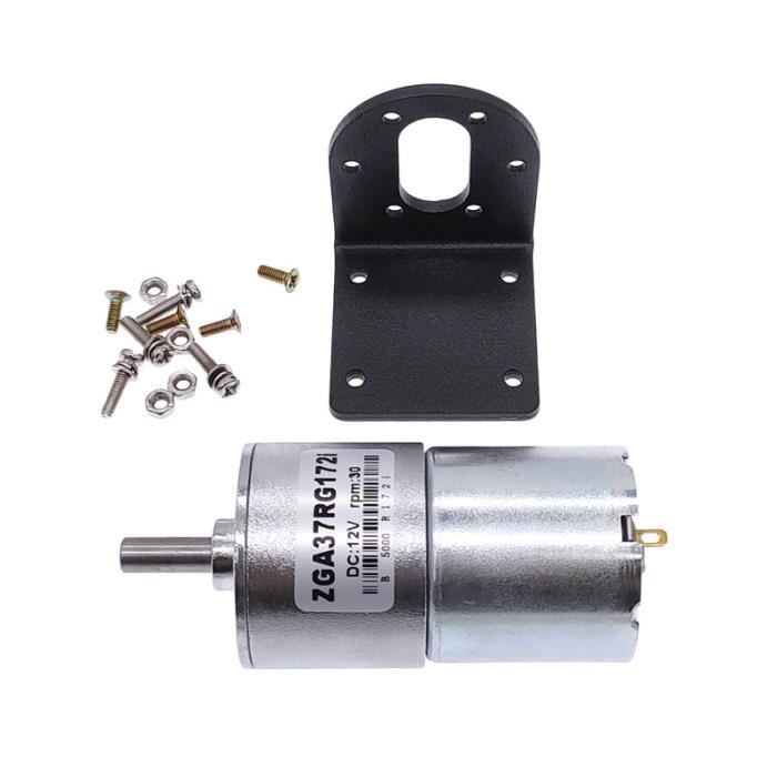Moteur à Engrenages GA37RG 12V 24V CC – Vitesse Sortie 200 Rpm, Arbre Central 37 Mm Pour Projets DIY Et Automatisation