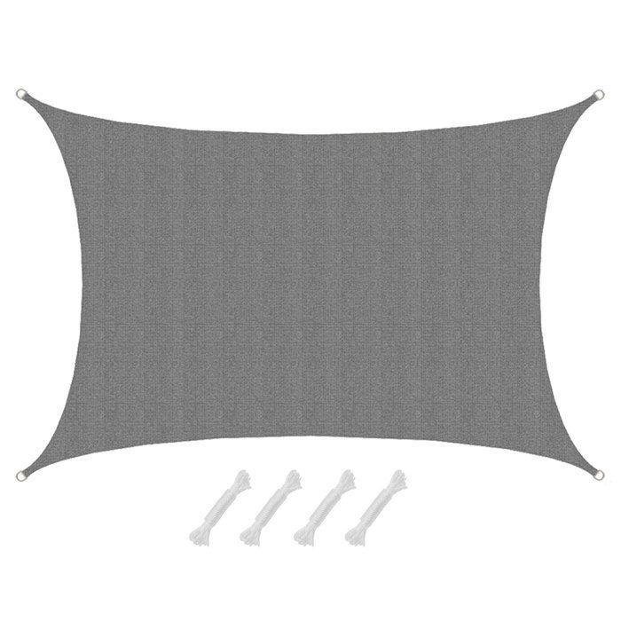 Voile dOmbrage Perméable à lEau AMANKA - Toile Rectangulaire 5x3m - Protection UV 90%