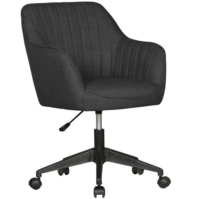 amstyle chaise de bureau mara chaise pivotante en tissu anthracite chaise de bureau chaise coque
