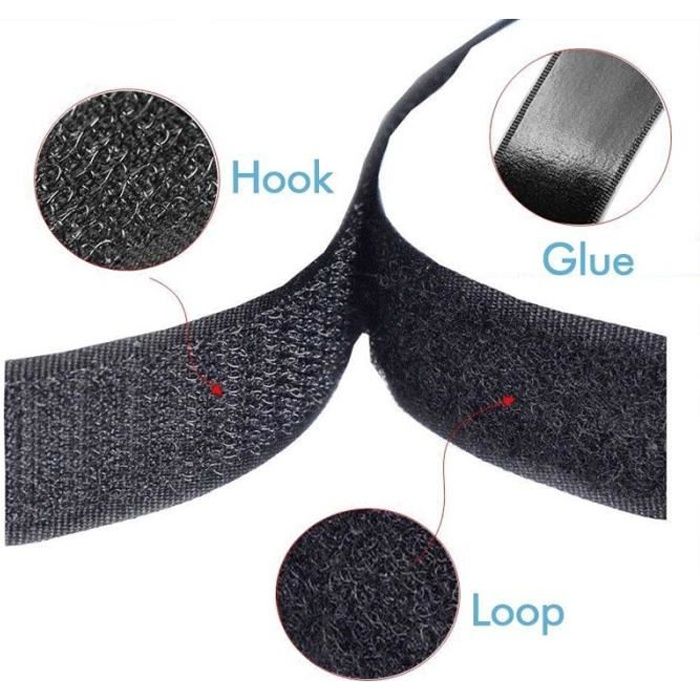 Velcro 50 Crochet et 50 Boucle Stick Dots/Pièces/DISQUES NOIR 13 Mm Auto Adhésif