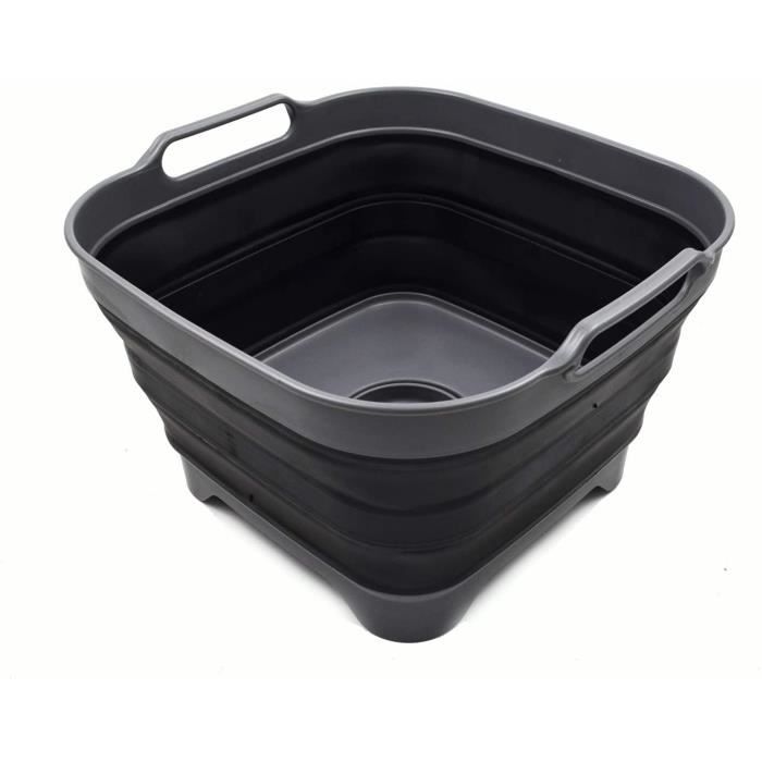 FHzytg Bassine pliable 12 l pour camping, lavabo, lavabo, cuisine, accessoires de cuisine, rectangulaire, avec évacuation FHzytg Bassine pliable 12 l pour camping, lavabo, lavabo, cuisine, accessoires de cuisine, rectangulaire, avec évacuation