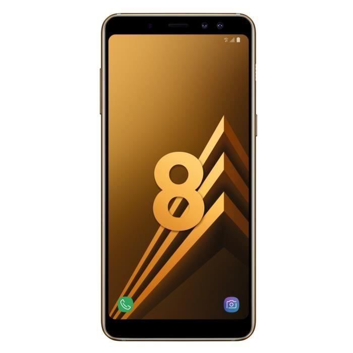 Vente T&eacute;l&eacute;phone portable Samsung Galaxy A8（2018） - SM-A530F/DS 32Go Or - Double sim pas cher