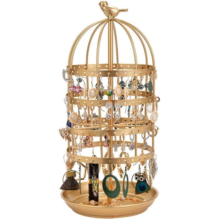 Boîte De Rangement En Bois Marron, Plateau Pour Bijoux, Boucles D'oreilles
