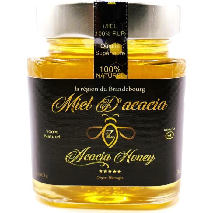 Miel dAcacia dAllemagne - 300g de Pur Délice Sans Additifs ni Conservateurs Idéal pour Toute la Famille!
