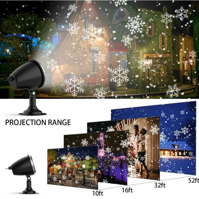 Projecteur pluie d'étoiles LED blanc chaud et froid télécommande 3W  extérieur