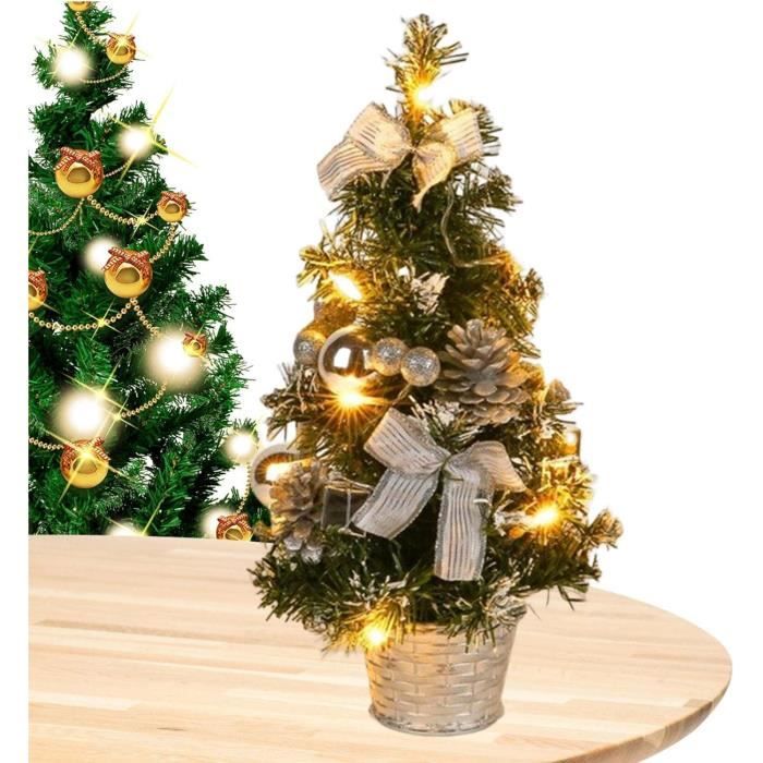 Sapin De Noël Led Mini Sapin De Noël Illuminé Avec Lumières,Pin De Noël De Table Artificiel