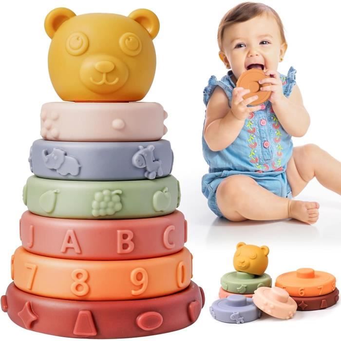 Jeux Montessori Bébé 6-12 Mois Cube Souples Empiler Anneaux d'empilage  Balle Sensoriel Jouets D'éducation précoce 6 9 12 Mois - Cdiscount Jeux -  Jouets