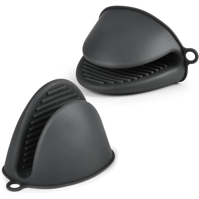 Lot De 6 Maniques Et Gants De Cuisine En Silicone – Gris, Résiste à 230°C – Idéal Pour Four, Barbecue Et Micro-ondes
