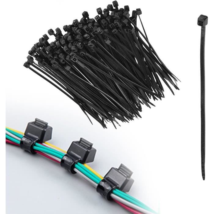 Lot De 50 Serre-câbles Autobloquants Réutilisables - 200x4.8mm, Nylon, Résistants UV Et Chaleur (-10°C à +80°C)