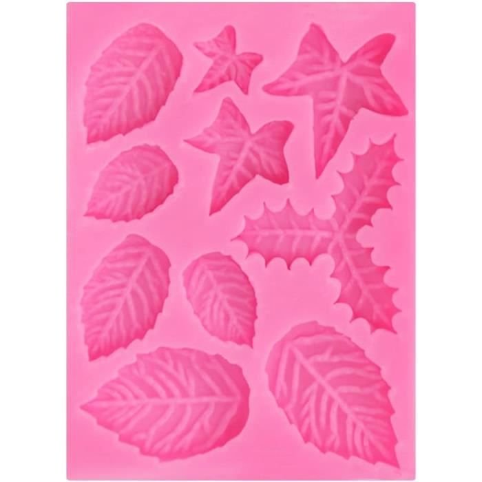 Moule,Feuilles En Forme 3D Sucre Inversé Moulage Fondant Gâteau Silicone Moule Polymère Argile