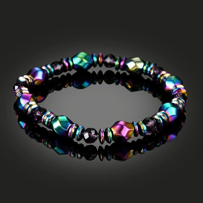 mystic rainbow gemstone bracelet magnétique anti-fatigue hommes femmes perdre du poids bijoux multicolore