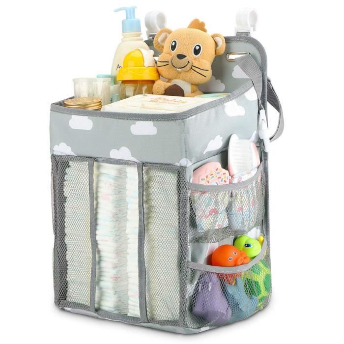 Rangement Pour Nurserie Gris Panier De Rangement Pour Bebe Portable Range Couches Bebe Avec Compartiments Ajustables Organisateur De Couche Sac Pour Fille Et Garcon