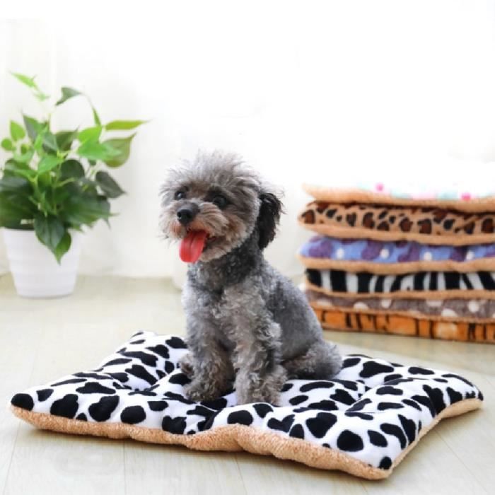 Tapis panier chien chat noir et blanc – motif vache – XS (35x30CM)