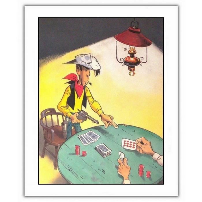 Poster Affiche Offset Lucky Luke Lucky Luke Poker 28x35 5cm Achat Vente Objet Decoration Murale Cdiscount