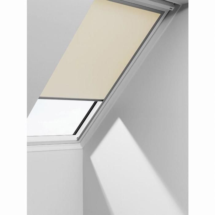 KINLO Store pour Fen/être de Toit Velux S06 et 606-96 x 93 cm Beige Velux Rideau Occultant Compl/ète avec Ventouses sans Per/çage Protection Solaire au Rev/êtement Thermique