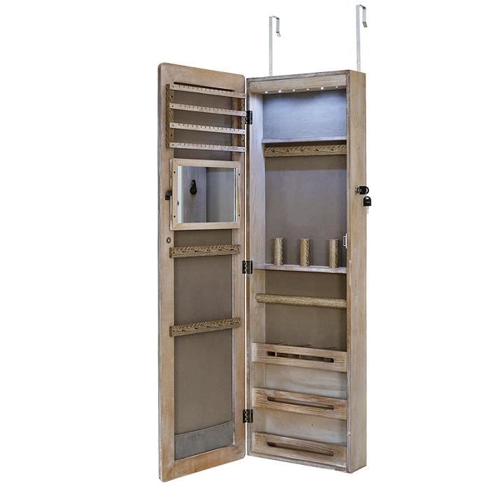 Led Armoire A Bijoux Psyche Murale Suspendue Avec Serrure Miroir