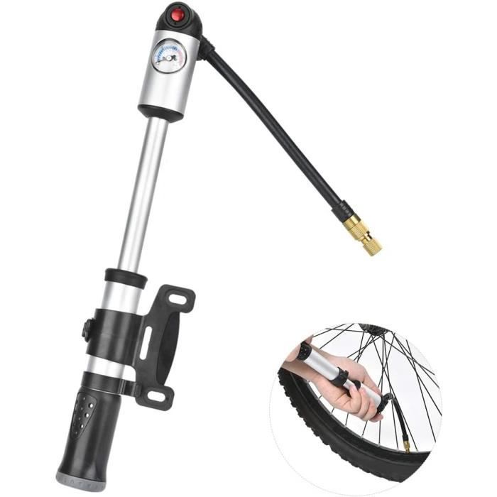 Mini Pompe à Vélo Portable Haute Pression 120 PSI - Petite Pompe à Main Compacte Pour VTT, BMX, Moto Et Ballons