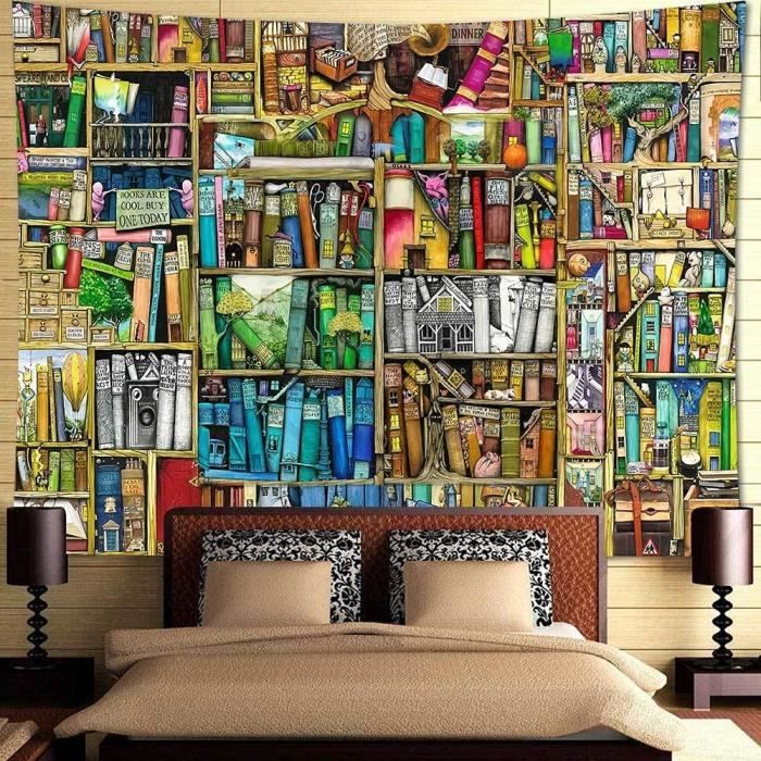 Tapisserie Murale Vintage En Laine - Motif Floral, Arbre, Château - Made In France
