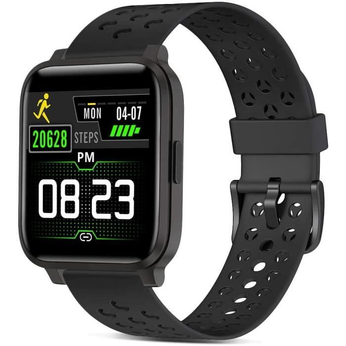 Montre Connectée Homme Femme GPS, 1.43 AMOLED Smartwatch Fréquence Cardiaque Sommeil SpO2 Podometre, Montre Sport avec 160+ Modes, Appel Bluetooth, 5ATM Étanche, Torche LED, Compass Android iOS Noir