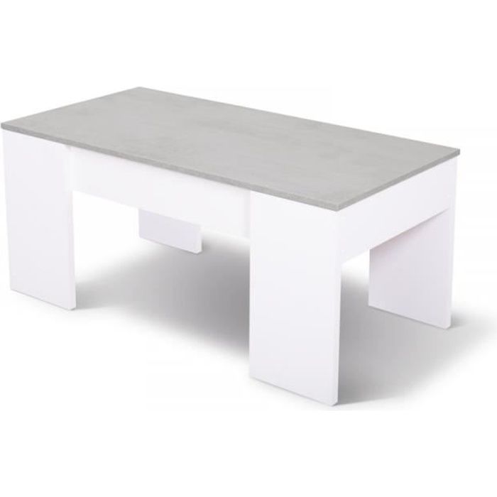 table basse relevable - loungitude - albufera - multicolor - gris - contemporain