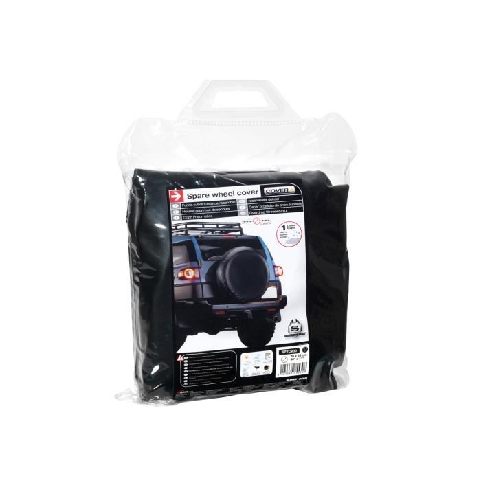 Housse de roue de secours noire pour auto voiture 4x4 caravane camping car utilitaire pour taille 205//65R17