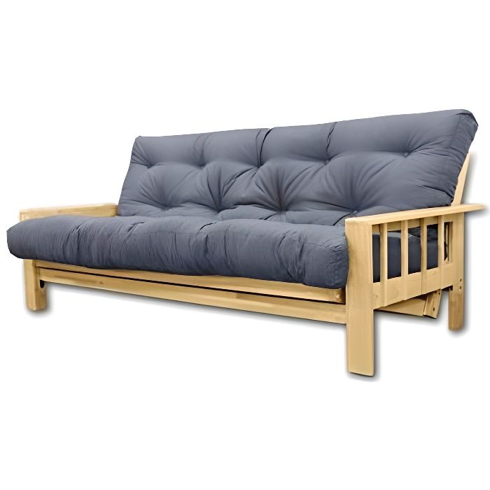 Canapé lit Vienna, futon gris, 207x100x30 cm Cdiscount Maison